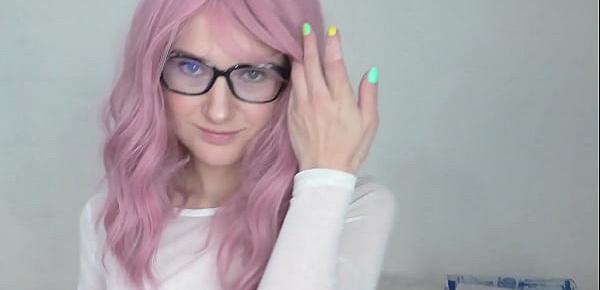  Cutie in Glasses Sensually Blowjob Cock, Doggystyle and Cum On Ass